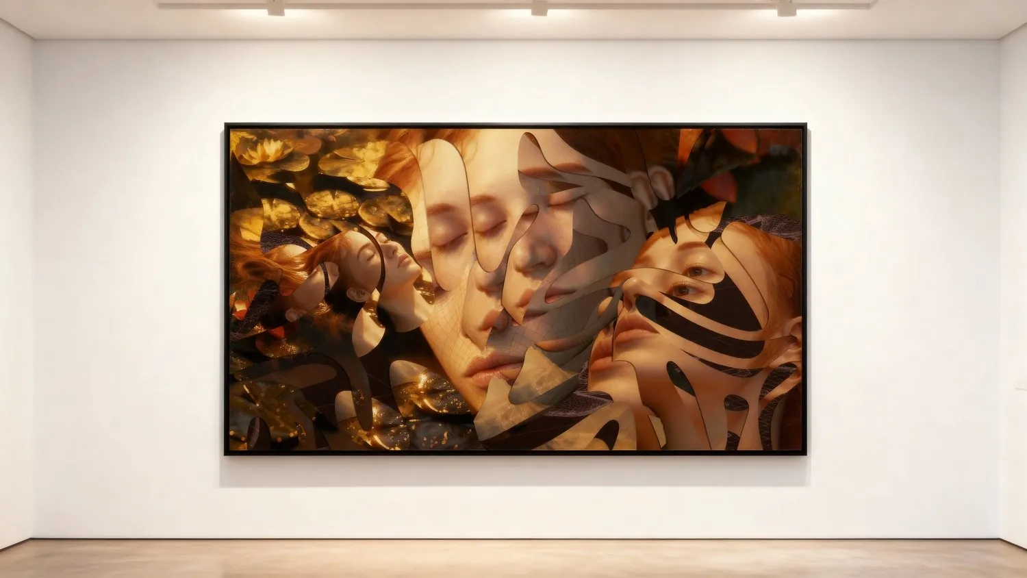 After Ophelia 装置效果图,装裱呈现的 Reassembled 作品